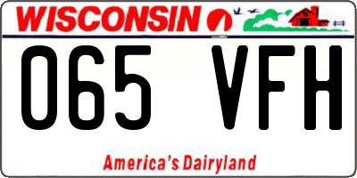 WI license plate 065VFH