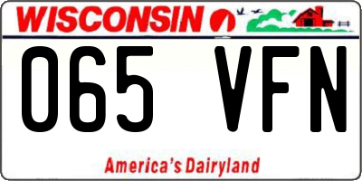WI license plate 065VFN