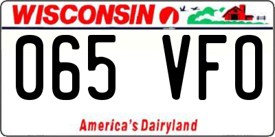 WI license plate 065VFO