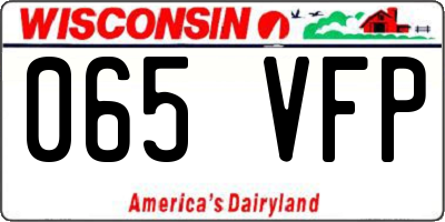 WI license plate 065VFP