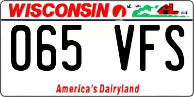WI license plate 065VFS