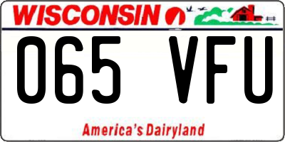 WI license plate 065VFU