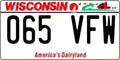 WI license plate 065VFW
