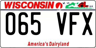 WI license plate 065VFX