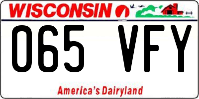 WI license plate 065VFY