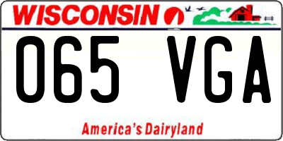 WI license plate 065VGA