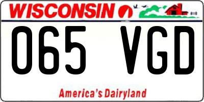 WI license plate 065VGD