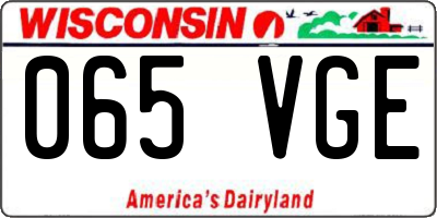 WI license plate 065VGE