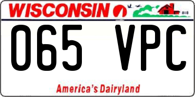 WI license plate 065VPC
