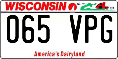 WI license plate 065VPG