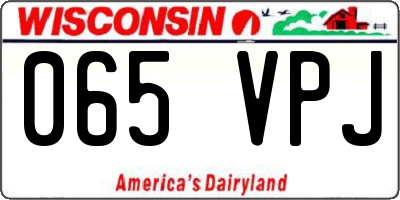 WI license plate 065VPJ