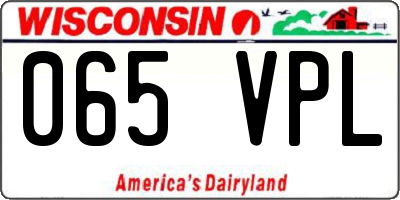 WI license plate 065VPL