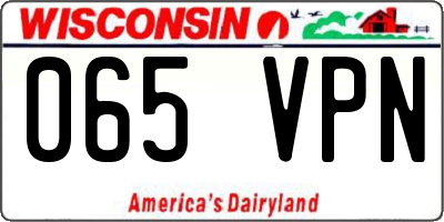 WI license plate 065VPN
