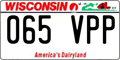 WI license plate 065VPP