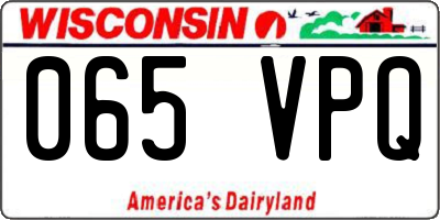 WI license plate 065VPQ