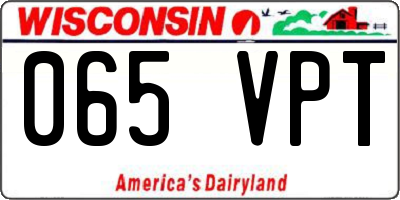 WI license plate 065VPT