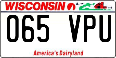 WI license plate 065VPU