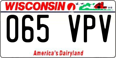 WI license plate 065VPV