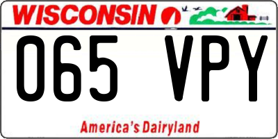 WI license plate 065VPY
