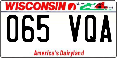 WI license plate 065VQA