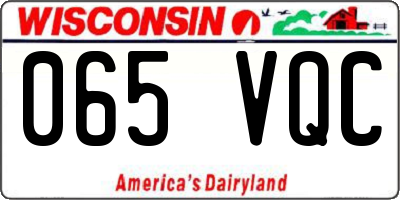 WI license plate 065VQC