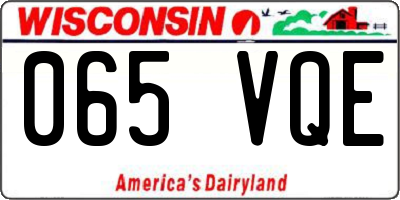 WI license plate 065VQE