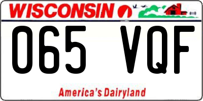 WI license plate 065VQF