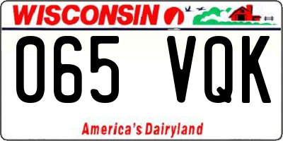 WI license plate 065VQK