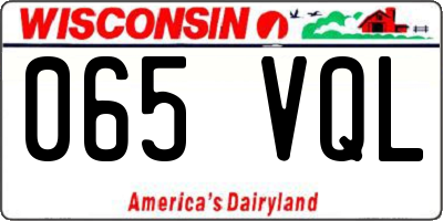 WI license plate 065VQL
