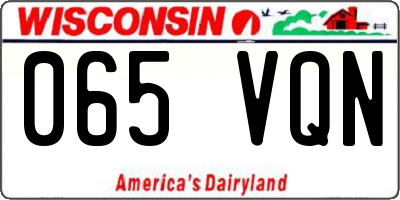WI license plate 065VQN