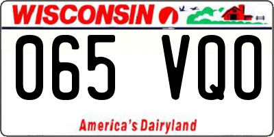 WI license plate 065VQO