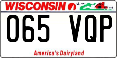 WI license plate 065VQP