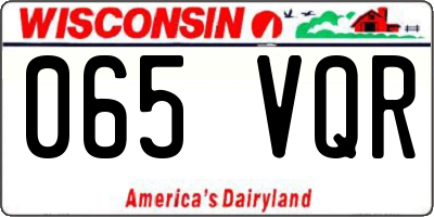 WI license plate 065VQR