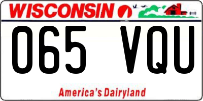 WI license plate 065VQU