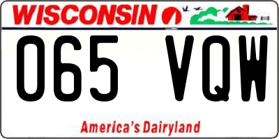 WI license plate 065VQW