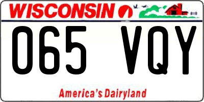 WI license plate 065VQY