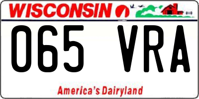WI license plate 065VRA