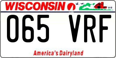 WI license plate 065VRF