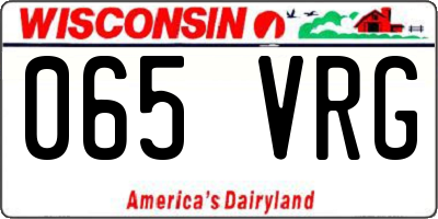 WI license plate 065VRG