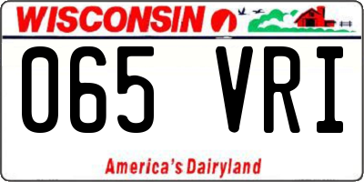 WI license plate 065VRI
