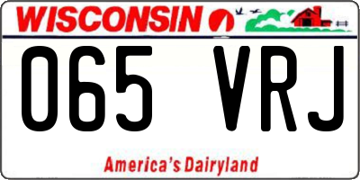 WI license plate 065VRJ