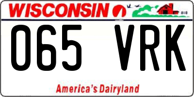 WI license plate 065VRK