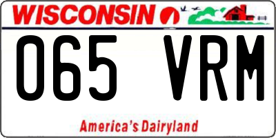 WI license plate 065VRM