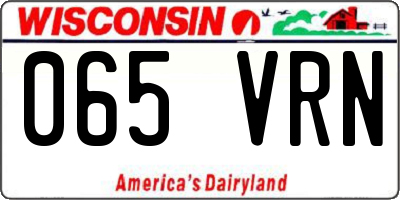 WI license plate 065VRN