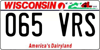 WI license plate 065VRS