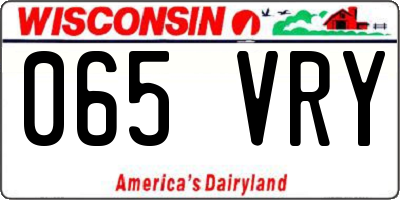 WI license plate 065VRY