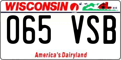 WI license plate 065VSB