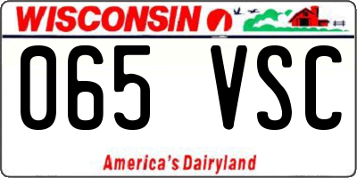 WI license plate 065VSC