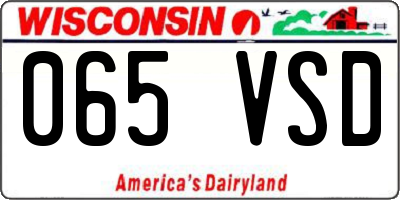 WI license plate 065VSD