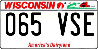 WI license plate 065VSE